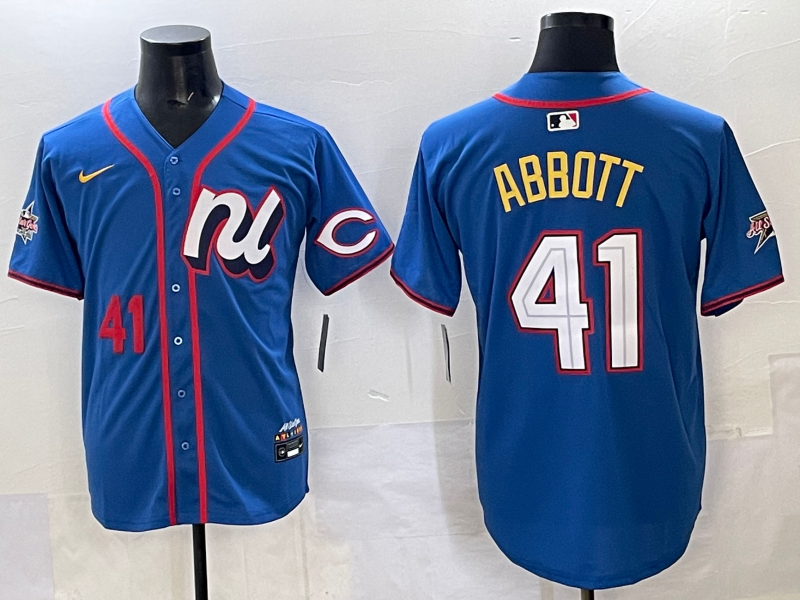 Men 2025 Cincinnati Reds #41 Abbott blue Nike MLB All Star jersey->cincinnati reds->MLB Jersey